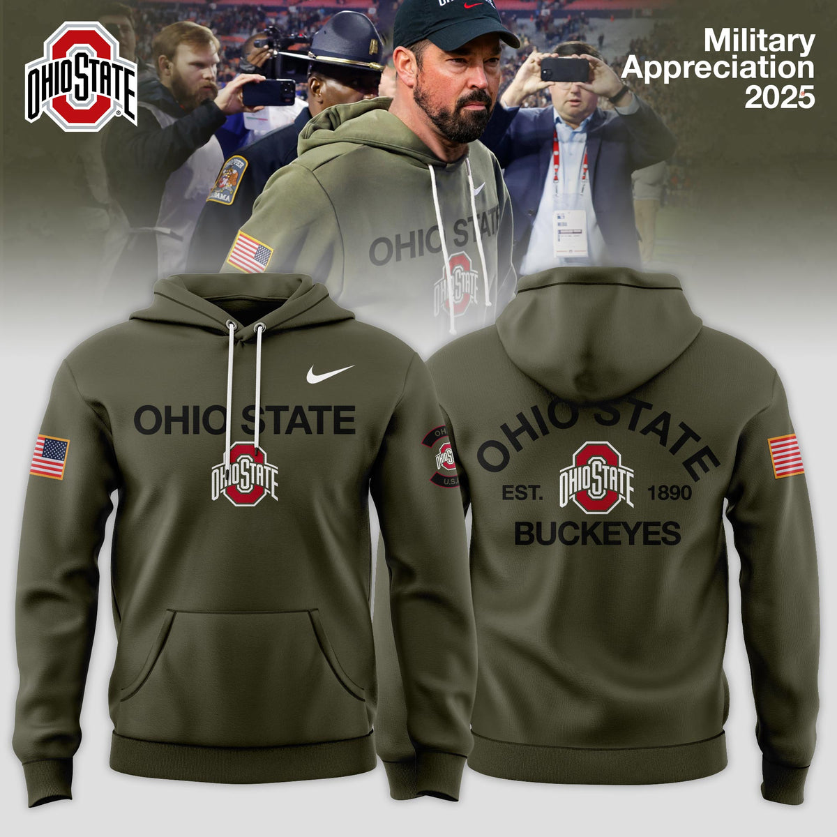 Ohio State Buckeyes 2025 Military Appreciation Limited Edition Hoodie