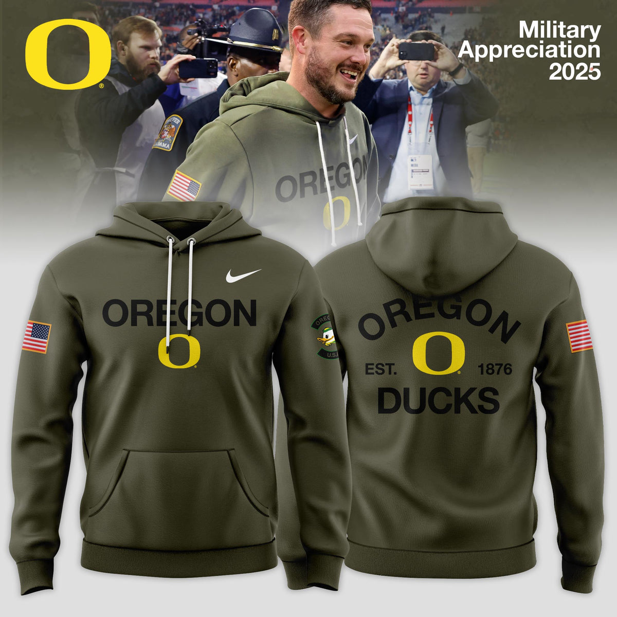Oregon Ducks 2025 Military Appreciation Limited Edition Hoodie