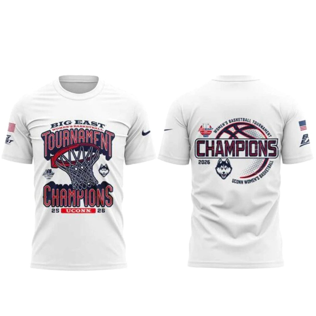 UConn Huskies Women’s Basketball Big East Tournament Champions 2026 Shirt