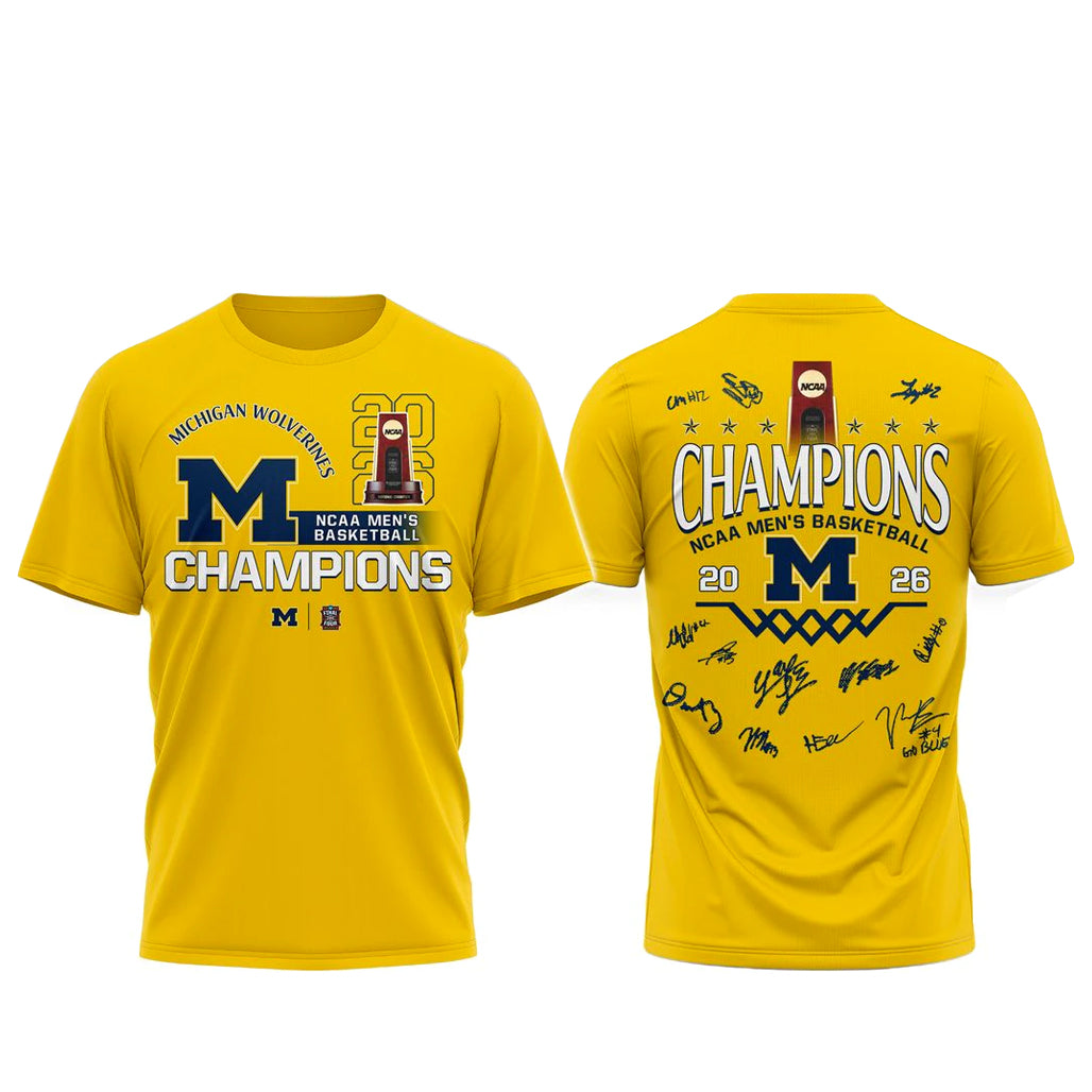 Michigan Wolverines NCAA Men's Basketball Champions 2026 Shirt