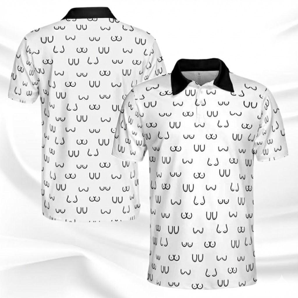 Funny Womens Chest Graffiti Polo Shirt