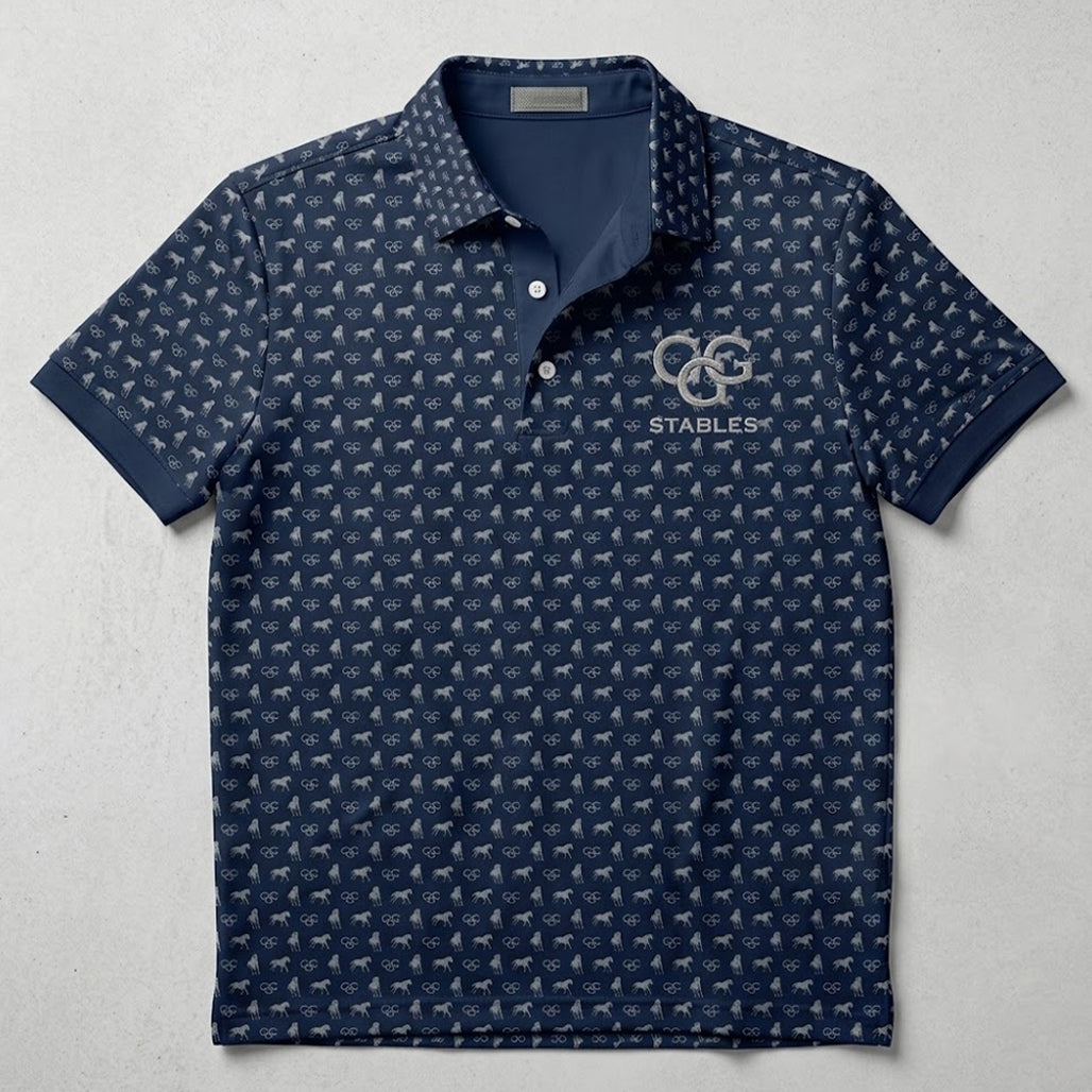 Go Go Grey Stables Logo Print Polo Shirt 2026