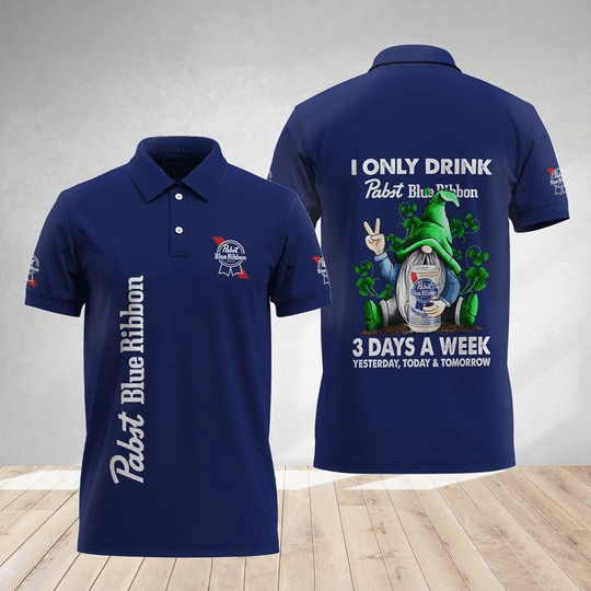 Pabst Blue Ribbon St Patrick's Gnome Polo Shirt