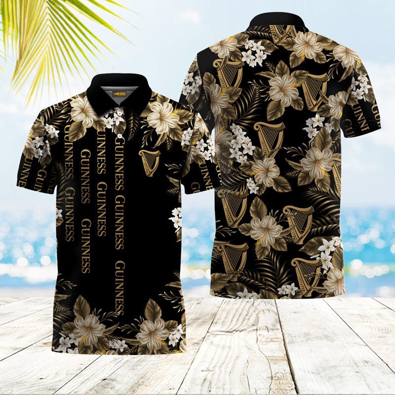 Guinness Yellow Hibiscus Polo Shirt