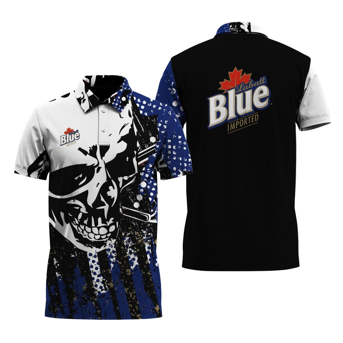 Labatt Blue Skull Legend Polo Shirt