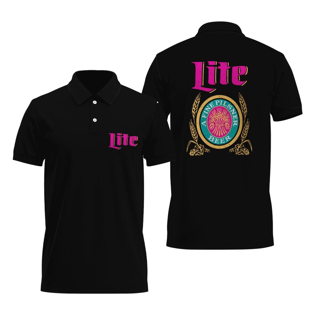 Black Pink Miller Lite Polo Shirt