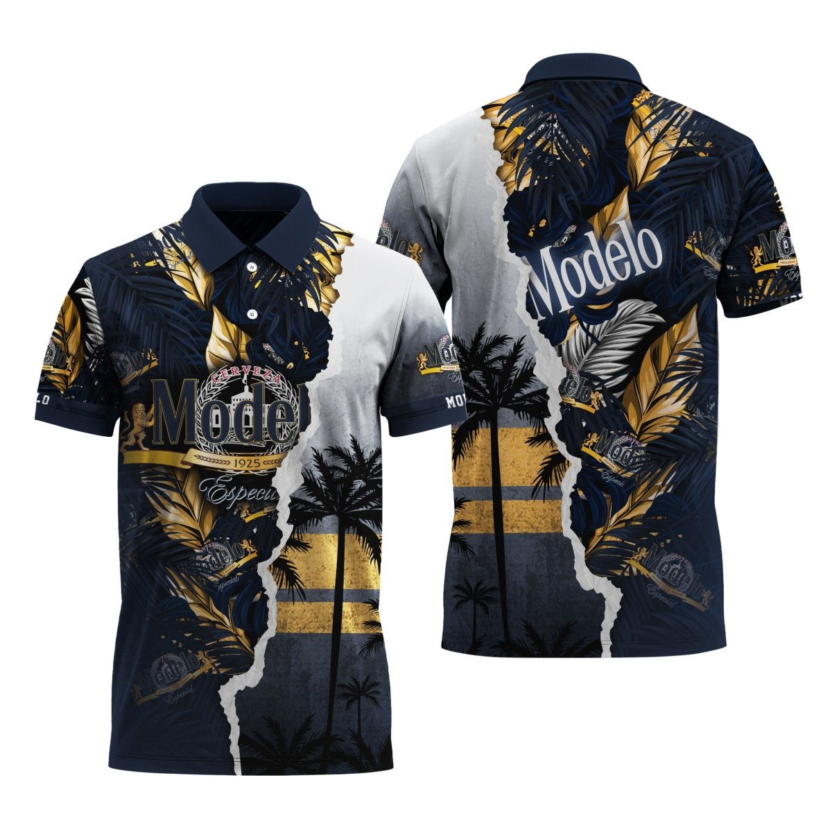 Modelo Tropical Torn Paper Polo Shirt